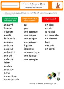 27-le-son-K-graphies-C-QU-K-orthographe-lecture-écriture-niveau commun-2024-image